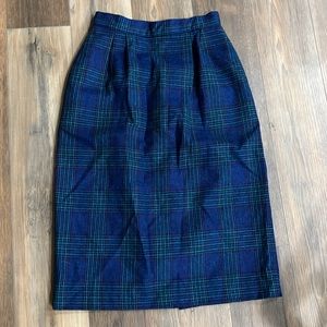 Vintage California Jam blue wool plaid skirt